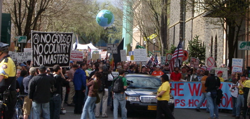 War protesters in downtown Portland